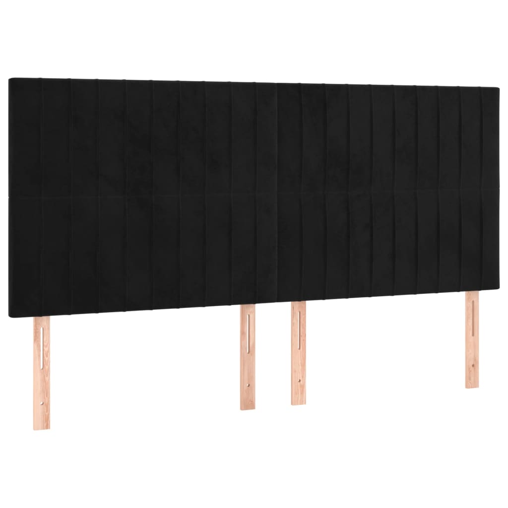 Hoofdbord Led Fluweel 180 x 5 x 118/128 cm Zwart