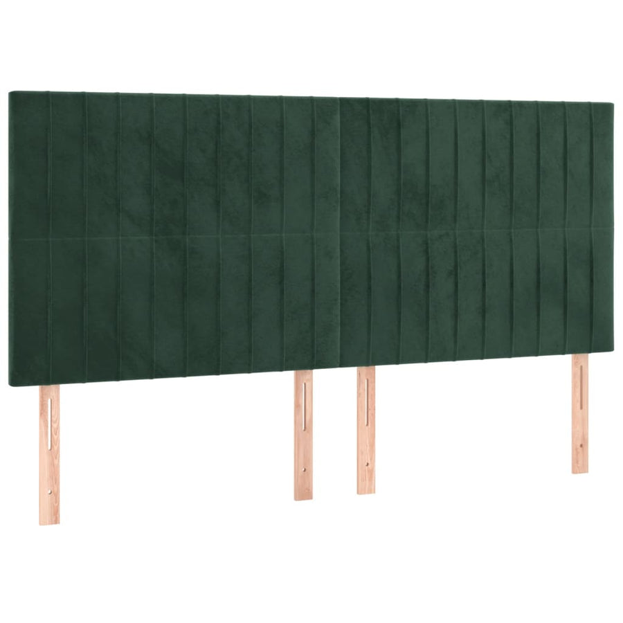 Hoofdbord Led Fluweel 180 x 5 x 118/128 cm Donkergroen