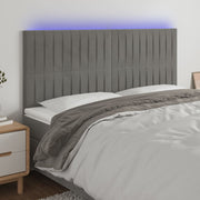 Headboard LED 200x5x118/128 cm velvet light grey