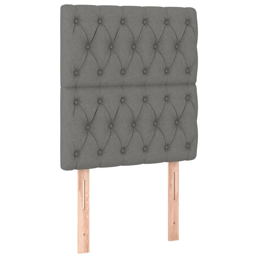 Hoofdbord Led Stof 80 x 7 x 118/128 cm Donkergrijs