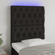 Hoofdbord 80x7x118/128 cm stof zwart met LED