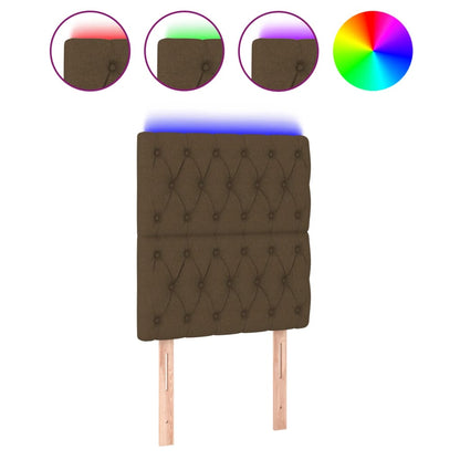 Hoofdbord Led Stof 80 x 7 x 118/128 cm Donkerbruin