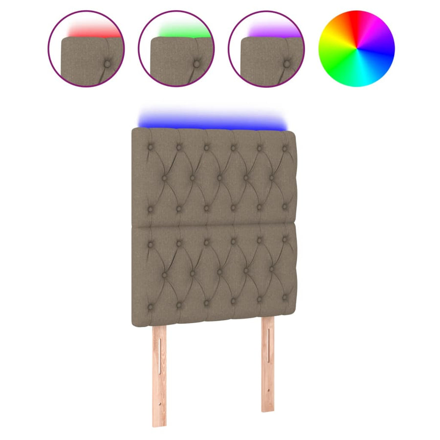 Hoofdbord Led Stof 80 x 7 x 118/128 cm Taupe