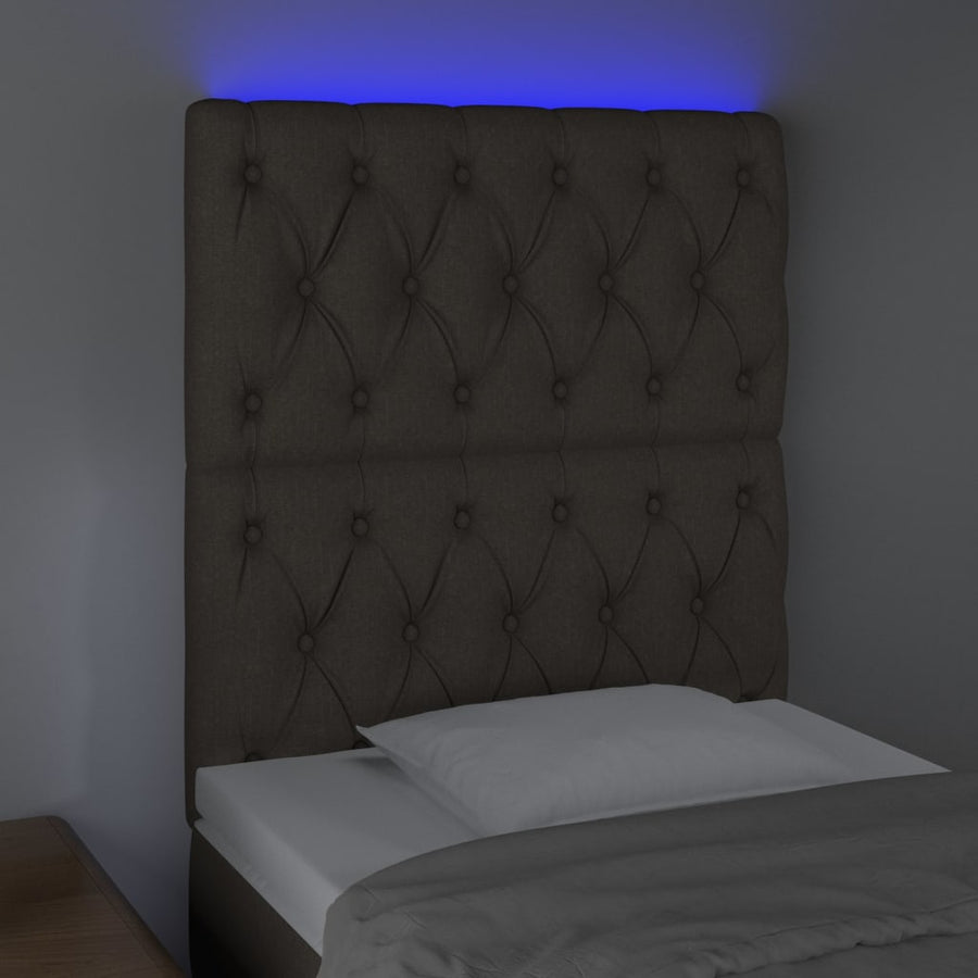 Hoofdbord Led Stof 80 x 7 x 118/128 cm Taupe