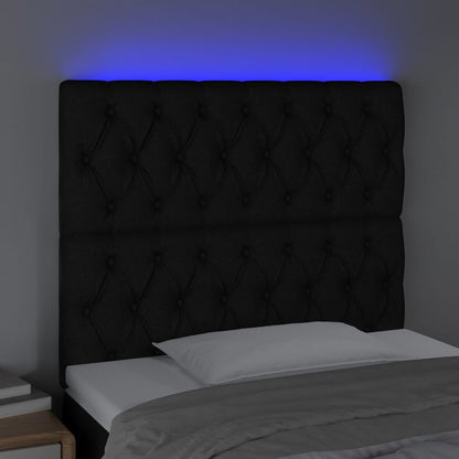 Hoofdbord Led Stof 90 x 7 x 118/128 cm Zwart