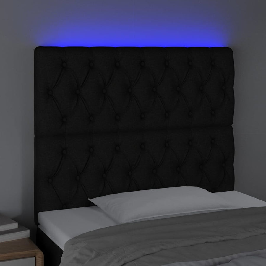 Hoofdbord Led Stof 90 x 7 x 118/128 cm Zwart
