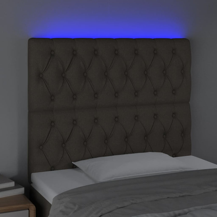 Hoofdbord Led Stof 90 x 7 x 118/128 cm Taupe