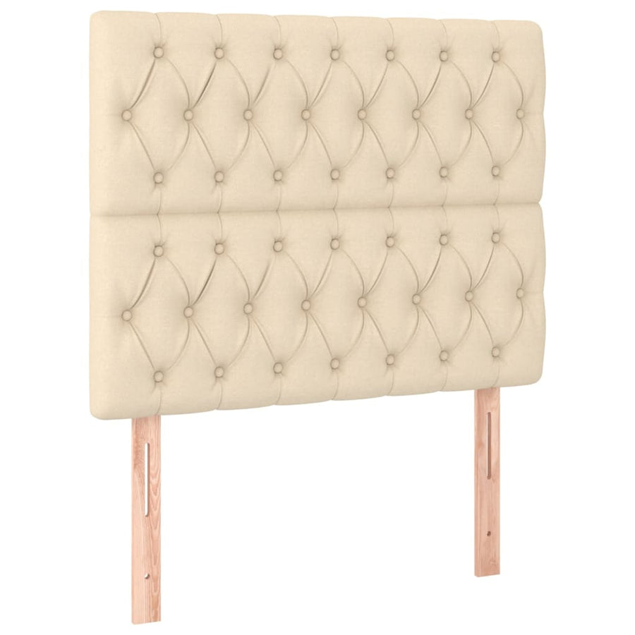 Hoofdbord Led Stof Kleurig 90 x 7 x 118/128 cm Crème