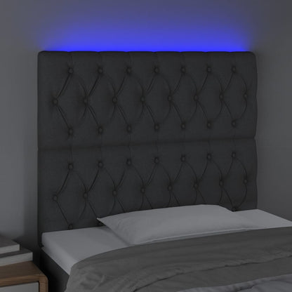 Hoofdbord Led Stof 100 x 7 x 118/128 cm Donkergrijs