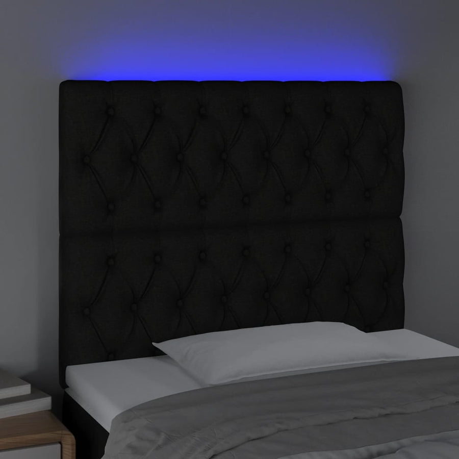 Hoofdbord Led Stof 100 x 7 x 118/128 cm Zwart