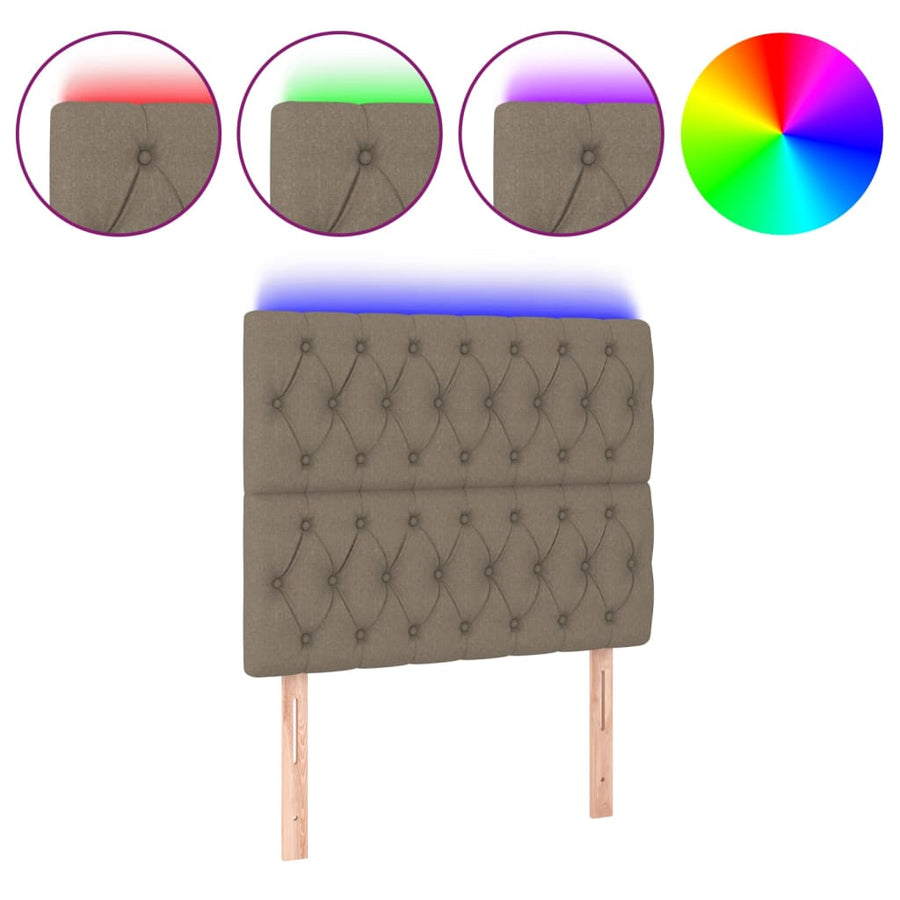 Hoofdbord Led Stof 100 x 7 x 118/128 cm Taupe