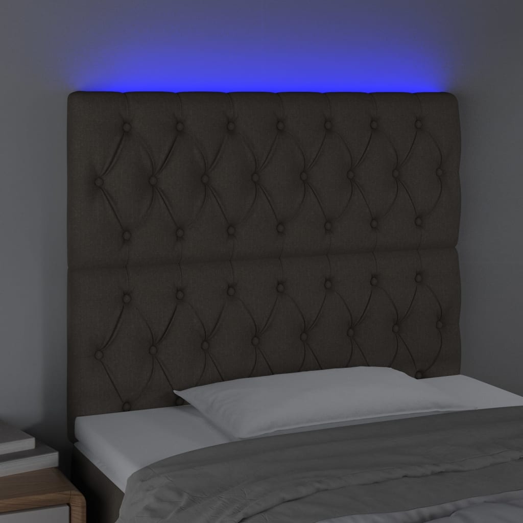 Hoofdbord Led Stof 100 x 7 x 118/128 cm Taupe