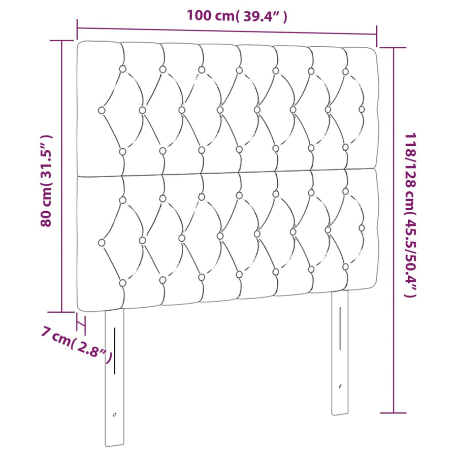 Hoofdbord Led Stof 100 x 7 x 118/128 cm Taupe