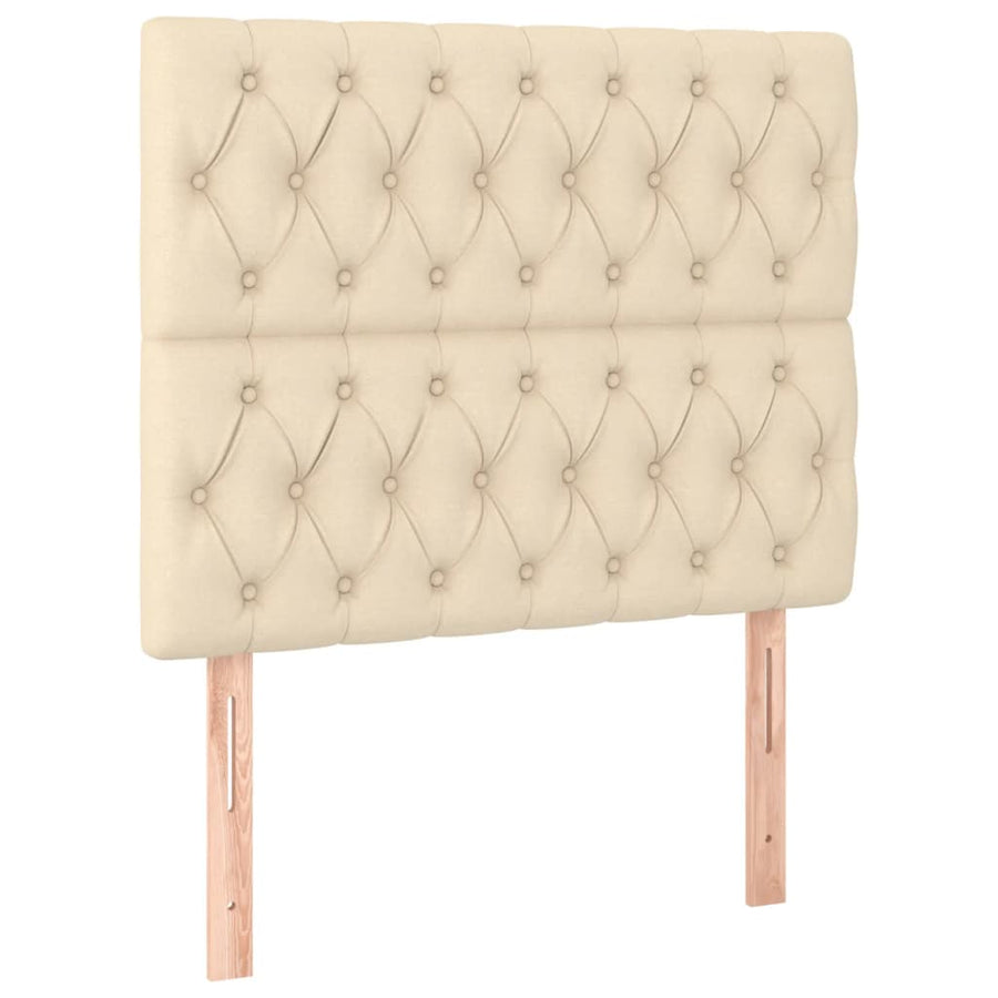 Hoofdbord Led Stof Kleurig 100 x 7 x 118/128 cm Crème