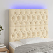 Hoofdbord 100x7x118/128 cm stof crèmekleurig LED