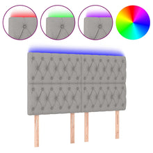 Hoofdbord Led Stof 144 x 7 x 118/128 cm Lichtgrijs