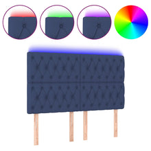 Hoofdbord Led Stof 144 x 7 x 118/128 cm Blauw