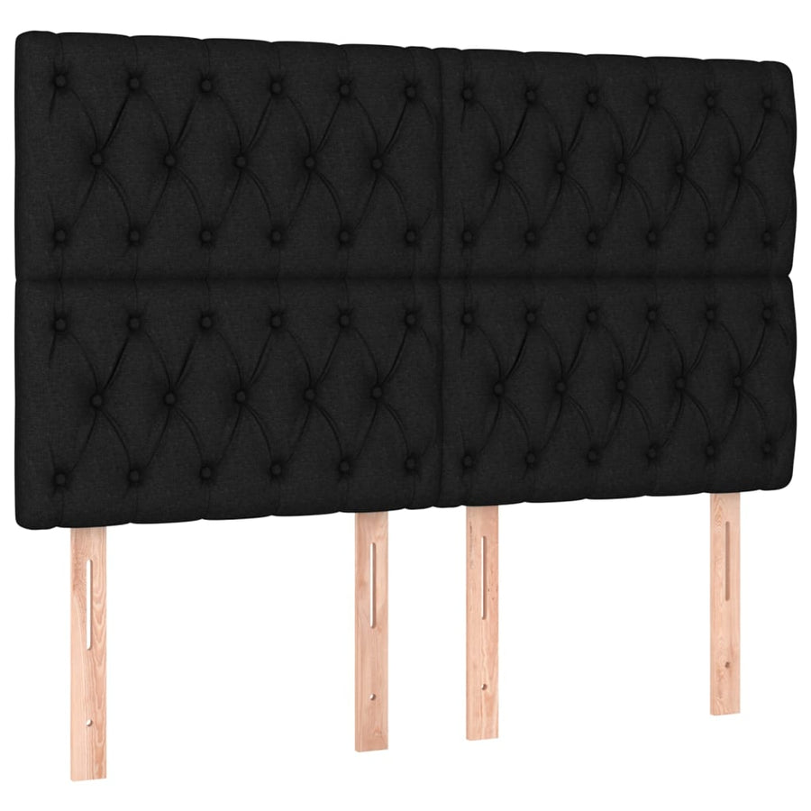 Hoofdbord Led Stof 160 x 7 x 118/128 cm Zwart