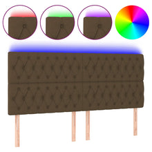 Hoofdbord Led Stof 180 x 7 x 118/128 cm Donkerbruin