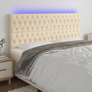 Hoofdbord 180 cm stof crèmekleurig LED