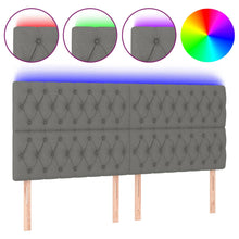 Hoofdbord Led Stof 200 x 7 x 118/128 cm Donkergrijs
