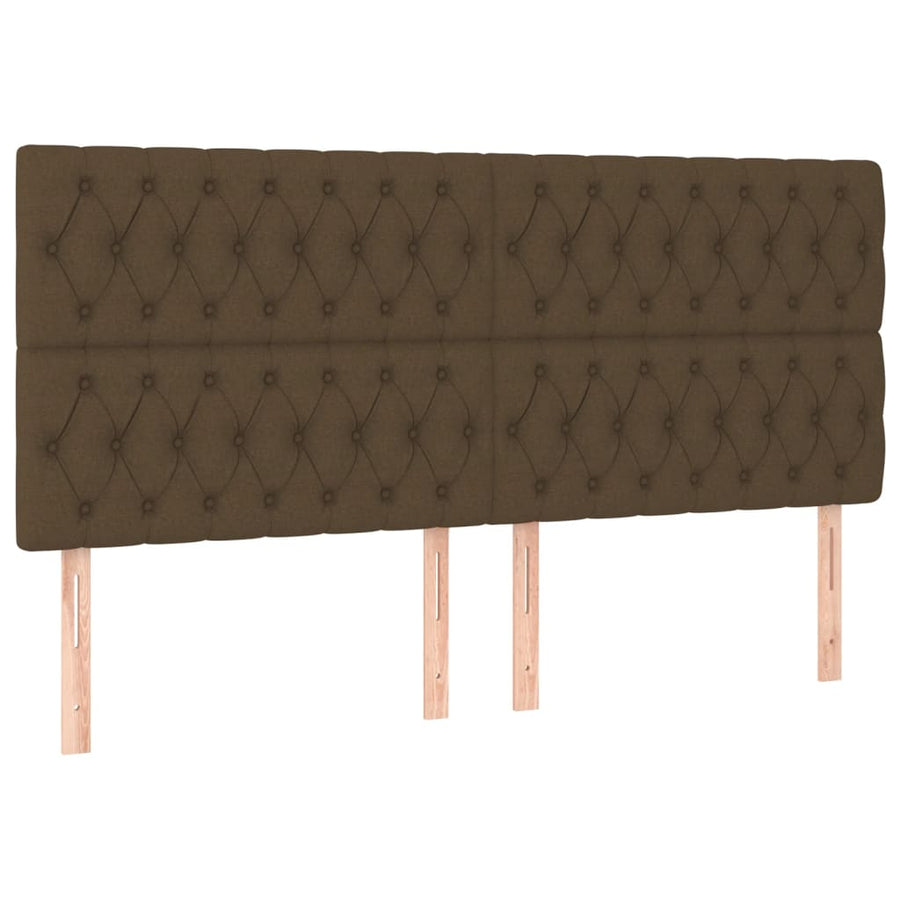 Hoofdbord Led Stof 200 x 7 x 118/128 cm Donkerbruin