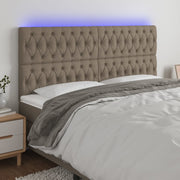 Hoofdbord LED 200x7x118/128 cm stof taupe