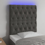 Hoofdbord LED 80x7x118/128 cm fluweel donkergrijs