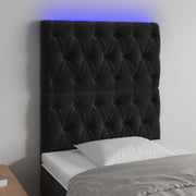 Hoofdbord LED 80x7x118/128 cm zwart fluweel