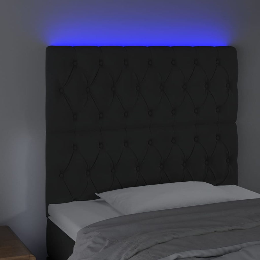 Hoofdbord Led 90X7X118/128 Cm Fluweel Zwart 90 x 7 x 118/128 cm
