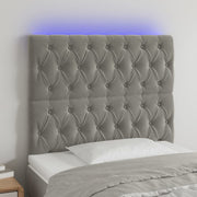 Hoofdbord 100x7x118/128 cm fluweel lichtgrijs LED