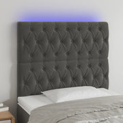 Hoofdbord 100x7x118/128 cm fluweel donkergrijs LED