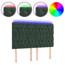 Hoofdbord Led Fluweel 144 x 7 x 118/128 cm Donkergroen