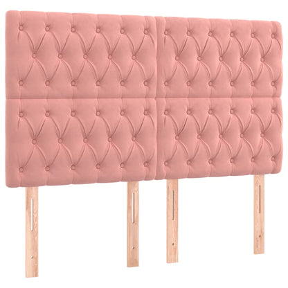 Hoofdbord Led Fluweel 1 144 x 7 x 118/128 cm Roze