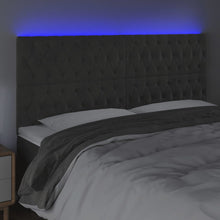 Hoofdbord Led Fluweel 180 x 7 x 118/128 cm Donkergrijs