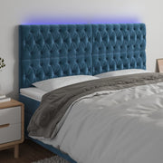 Headboard LED 180x7x118/128 cm velvet dark blue