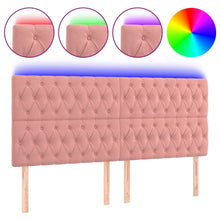 Hoofdbord Led Fluweel 1 180 x 7 x 118/128 cm Roze