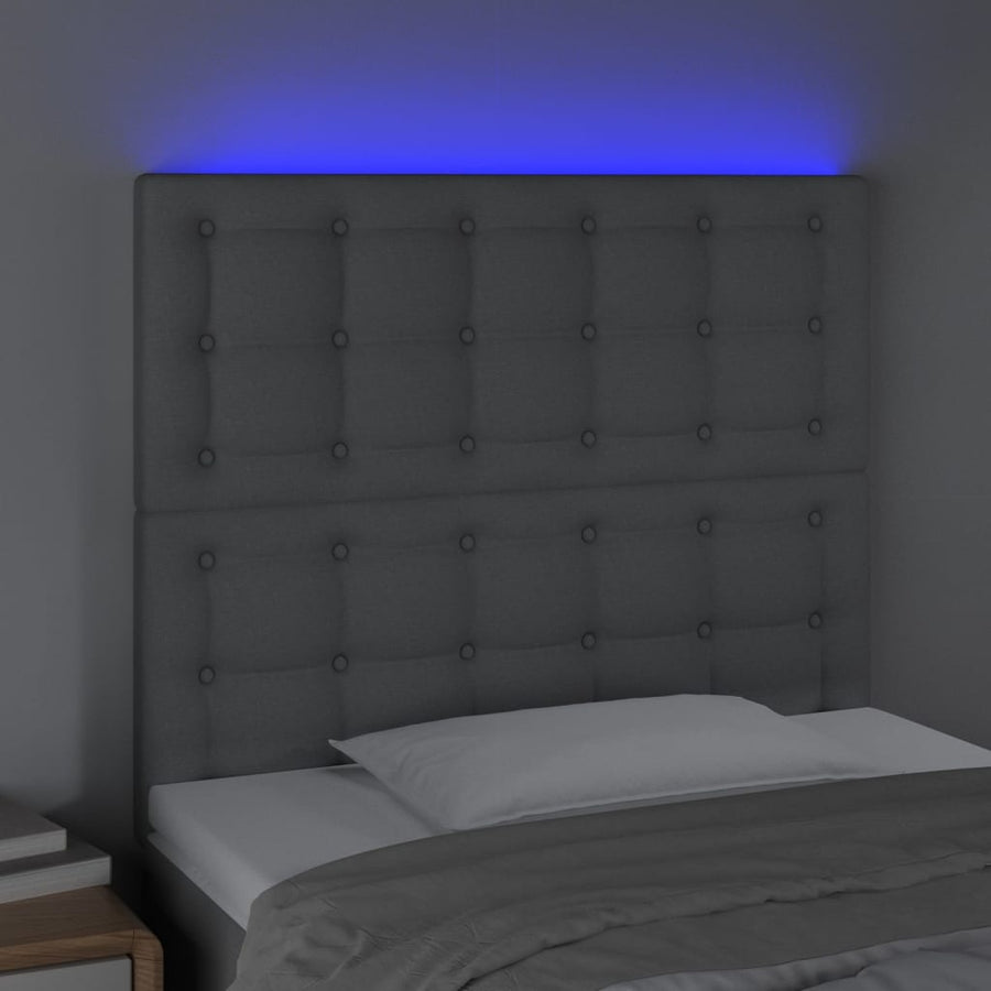 Hoofdbord Led Stof 80 x 5 x 118/128 cm Lichtgrijs