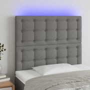 Hoofdbord 80x5x118/128 cm stof donkergrijs LED