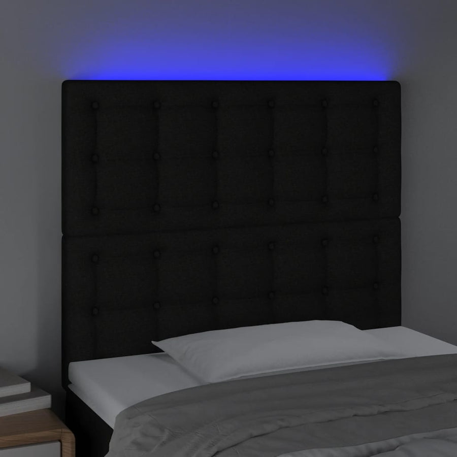 Hoofdbord Led Stof 80 x 5 x 118/128 cm Zwart