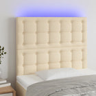 Hoofdbord 80x5x118/128 cm stof crèmekleurig LED