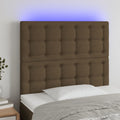 Hoofdbord LED 90x5x118/128 cm stof donkerbruin