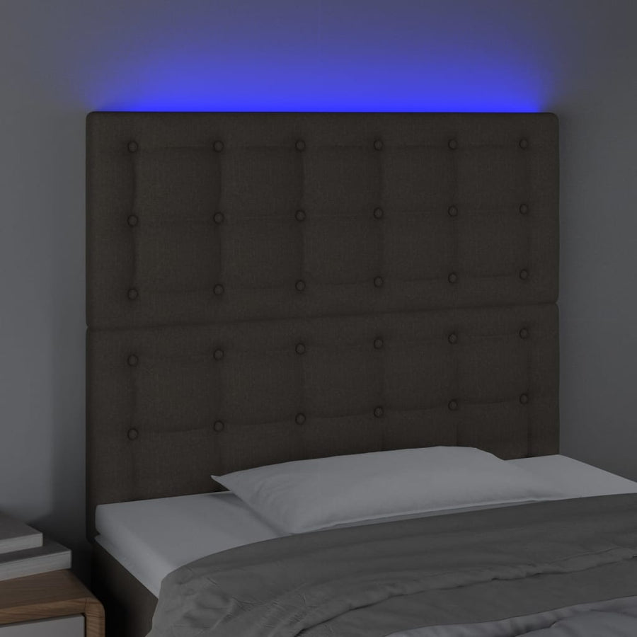Hoofdbord Led Stof 90 x 5 x 118/128 cm Taupe
