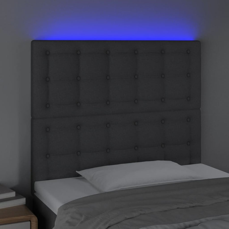 Hoofdbord Led Stof 100 x 5 x 118/128 cm Donkergrijs