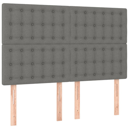 Hoofdbord Led Stof 1 144 x 5 x 118/128 cm Donkergrijs