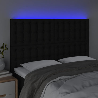 Hoofdbord Led Stof 1 144 x 5 x 118/128 cm Zwart