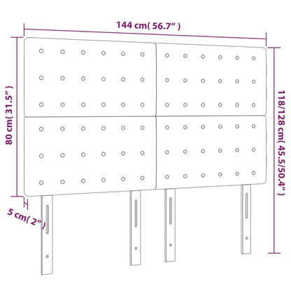 Hoofdbord Led Stof 1 144 x 5 x 118/128 cm Zwart