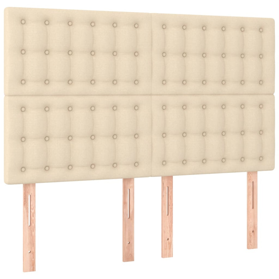 Hoofdbord Led Stof Kleurig 144 x 5 x 118/128 cm Crème