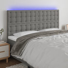 Headboard LED 160x5x118/128 cm fabric dark grey