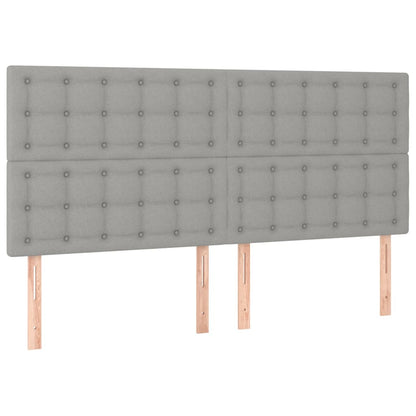 Hoofdbord Led 180X5X118/128 Cm Stof Lichtgrijs 180 x 5 x 118/128 cm